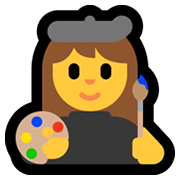 Emoji 👩‍🎨 Artista Donna su Microsoft Windows 10 May 2019 Update.