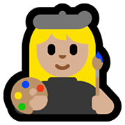 👩🏼‍🎨 Emoji Artista Plástica: Pele Morena Clara na Microsoft Windows 10 May 2019 Update.
