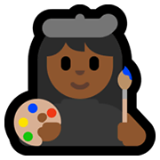 👩🏾‍🎨 Emoji Artista Mujer: Tono De Piel Oscuro Medio en Microsoft Windows 10 May 2019 Update.