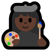 Emoji 👩🏿‍🎨 Artista Donna: Carnagione Scura su Microsoft Windows 10 May 2019 Update.