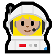 Emoji 👩🏼‍🚀 Astronauta Donna: Carnagione Abbastanza Chiara su Microsoft Windows 10 May 2019 Update.