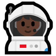 Emoji 👩🏿‍🚀 Astronauta Donna: Carnagione Scura su Microsoft Windows 10 May 2019 Update.
