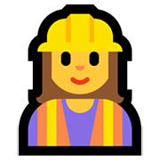 Emoji 👷‍♀️ Operaia Edile su Microsoft Windows 10 May 2019 Update.