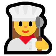 Émoji 👩‍🍳 Cuisinière sur Microsoft Windows 10 May 2019 Update.