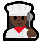 Émoji 👩🏿‍🍳 Cuisinière : Peau Foncée sur Microsoft Windows 10 May 2019 Update.