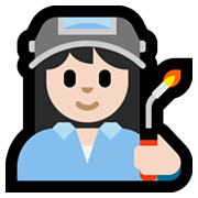 👩🏻‍🏭 Emoji Operaria: Tono De Piel Claro en Microsoft Windows 10 May 2019 Update.