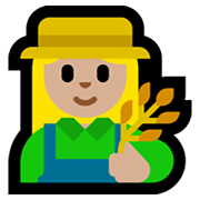 👩🏼‍🌾 Emoji Agricultora: Tono De Piel Claro Medio en Microsoft Windows 10 May 2019 Update.