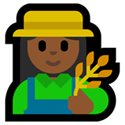 👩🏾‍🌾 Emoji Agricultora: Tono De Piel Oscuro Medio en Microsoft Windows 10 May 2019 Update.