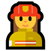 Emoji 👩‍🚒 Pompiere Donna su Microsoft Windows 10 May 2019 Update.