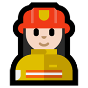 Emoji 👩🏻‍🚒 Pompiere Donna: Carnagione Chiara su Microsoft Windows 10 May 2019 Update.