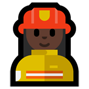 Emoji 👩🏿‍🚒 Pompiere Donna: Carnagione Scura su Microsoft Windows 10 May 2019 Update.