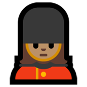 Emoji 💂🏽‍♀️ Guardia Donna: Carnagione Olivastra su Microsoft Windows 10 May 2019 Update.