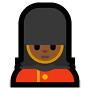 💂🏾‍♀️ Emoji Guarda Mulher: Pele Morena Escura na Microsoft Windows 10 May 2019 Update.