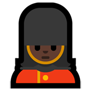 Emoji 💂🏿‍♀️ Guardia Donna: Carnagione Scura su Microsoft Windows 10 May 2019 Update.