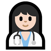 👩🏻‍⚕️ Emoji Mulher Profissional Da Saúde: Pele Clara na Microsoft Windows 10 May 2019 Update.