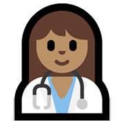 Emoji 👩🏽‍⚕️ Operatrice Sanitaria: Carnagione Olivastra su Microsoft Windows 10 May 2019 Update.