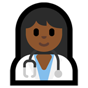 👩🏾‍⚕️ Emoji Profesional Sanitario Mujer: Tono De Piel Oscuro Medio en Microsoft Windows 10 May 2019 Update.
