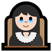 Emoji 👩🏻‍⚖️ Giudice Donna: Carnagione Chiara su Microsoft Windows 10 May 2019 Update.
