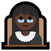 Emoji 👩🏿‍⚖️ Giudice Donna: Carnagione Scura su Microsoft Windows 10 May 2019 Update.