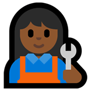 Emoji 👩🏾‍🔧 Meccanico Donna: Carnagione Abbastanza Scura su Microsoft Windows 10 May 2019 Update.