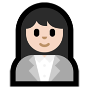 👩🏻‍💼 Emoji Oficinista Mujer: Tono De Piel Claro en Microsoft Windows 10 May 2019 Update.