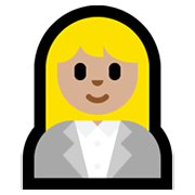 👩🏼‍💼 Emoji Büroangestellte: mittelhelle Hautfarbe Microsoft Windows 10 May 2019 Update.