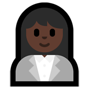 👩🏿‍💼 Emoji Oficinista Mujer: Tono De Piel Oscuro en Microsoft Windows 10 May 2019 Update.