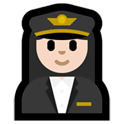 👩🏻‍✈️ Emoji Piloto De Avião Mulher: Pele Clara na Microsoft Windows 10 May 2019 Update.