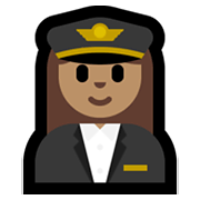 👩🏽‍✈️ Emoji Piloto De Avião Mulher: Pele Morena na Microsoft Windows 10 May 2019 Update.