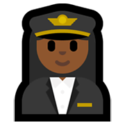 👩🏾‍✈️ Emoji Piloto De Avião Mulher: Pele Morena Escura na Microsoft Windows 10 May 2019 Update.