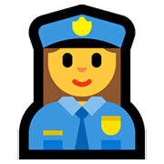 Émoji 👮‍♀️ Policière sur Microsoft Windows 10 May 2019 Update.