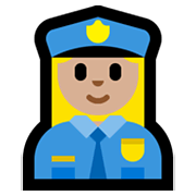 👮🏼‍♀️ Emoji Agente De Policía Mujer: Tono De Piel Claro Medio en Microsoft Windows 10 May 2019 Update.