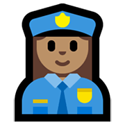Emoji 👮🏽‍♀️ Poliziotta: Carnagione Olivastra su Microsoft Windows 10 May 2019 Update.