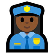 👮🏾‍♀️ Emoji Agente De Policía Mujer: Tono De Piel Oscuro Medio en Microsoft Windows 10 May 2019 Update.