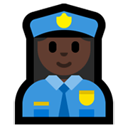 👮🏿‍♀️ Emoji Polizistin: dunkle Hautfarbe Microsoft Windows 10 May 2019 Update.