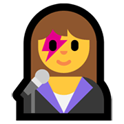Emoji 👩‍🎤 Cantante Donna su Microsoft Windows 10 May 2019 Update.