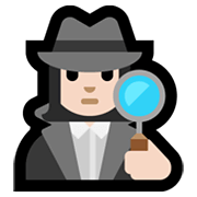 Emoji 🕵🏻‍♀️ Investigatrice: Carnagione Chiara su Microsoft Windows 10 May 2019 Update.