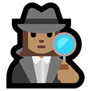 Emoji 🕵🏽‍♀️ Investigatrice: Carnagione Olivastra su Microsoft Windows 10 May 2019 Update.