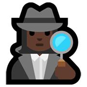 🕵🏿‍♀️ Emoji Detective Mujer: Tono De Piel Oscuro en Microsoft Windows 10 May 2019 Update.