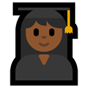 👩🏾‍🎓 Emoji Estudiante Mujer: Tono De Piel Oscuro Medio en Microsoft Windows 10 May 2019 Update.