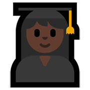 👩🏿‍🎓 Emoji Studentin: dunkle Hautfarbe Microsoft Windows 10 May 2019 Update.