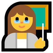 Émoji 👩‍🏫 Enseignante sur Microsoft Windows 10 May 2019 Update.