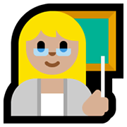 Emoji 👩🏼‍🏫 Professoressa: Carnagione Abbastanza Chiara su Microsoft Windows 10 May 2019 Update.
