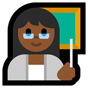 👩🏾‍🏫 Emoji Lehrerin: mitteldunkle Hautfarbe Microsoft Windows 10 May 2019 Update.