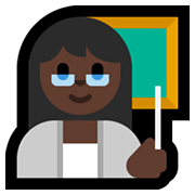 👩🏿‍🏫 Emoji Lehrerin: dunkle Hautfarbe Microsoft Windows 10 May 2019 Update.