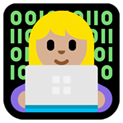 Emoji 👩🏼‍💻 Tecnologa: Carnagione Abbastanza Chiara su Microsoft Windows 10 May 2019 Update.