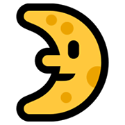 🌛 Emoji Mondsichel mit Gesicht links Microsoft Windows 10 May 2019 Update.