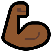 💪🏾 Emoji Bíceps Flexionado: Tono De Piel Oscuro Medio en Microsoft Windows 10 May 2019 Update.