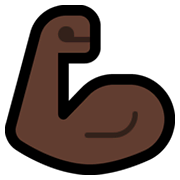 💪🏿 Emoji Bíceps Flexionado: Tono De Piel Oscuro en Microsoft Windows 10 May 2019 Update.