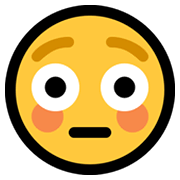 😳 Emoji errötetes Gesicht mit großen Augen Microsoft Windows 10 May 2019 Update.